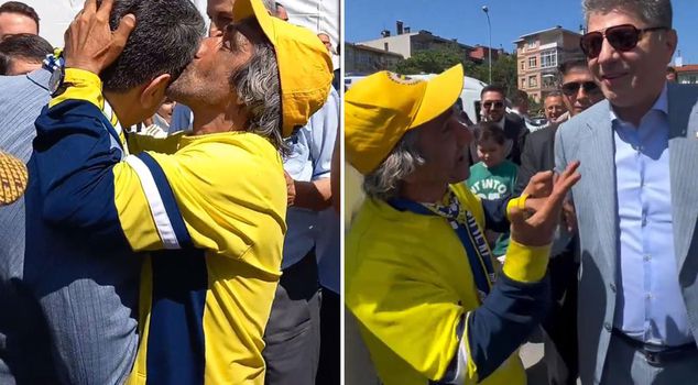 Rambo Okan kissed Hakan Safi on the forehead
