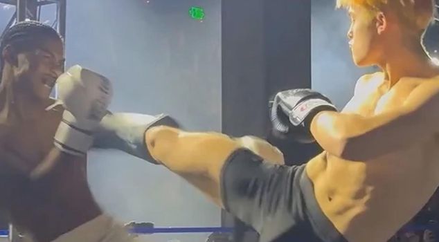 The famous actor's son is following in his father's footsteps, kicking up dust in the ring.