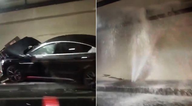 Accident in the Eurasia Tunnel! The tunnel is flooded.
