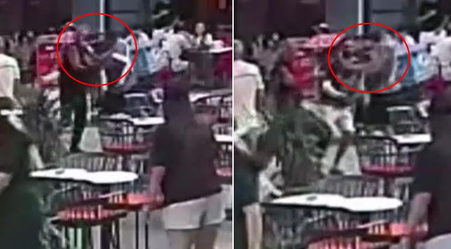 He knocked down the suspect fleeing from the police with a single punch.