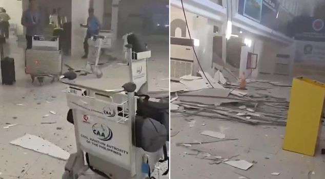 The 7.8 magnitude earthquake in the Philippines caused severe damage to the international airport.
