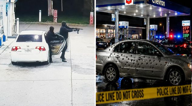 The targets were someone else; they sprayed the 50-year-old woman with bullets.
