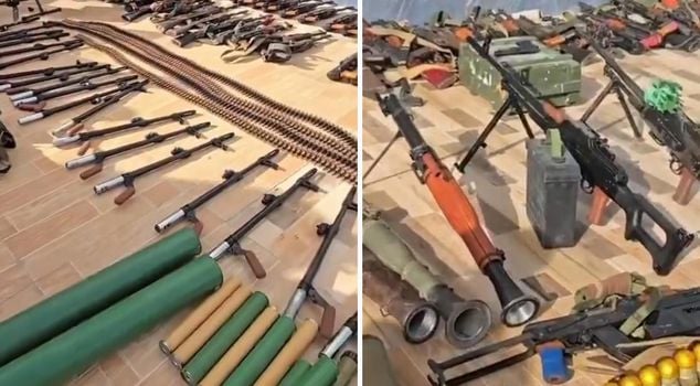 Numerous drones and weapons seized in a five-star hotel in Somalia.