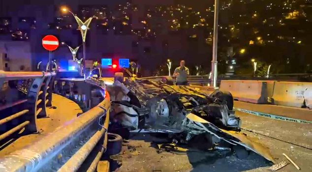 In Zonguldak, a car somersaulting turned into a pile of scrap metal, leaving a 19-year-old young man severely injured.
