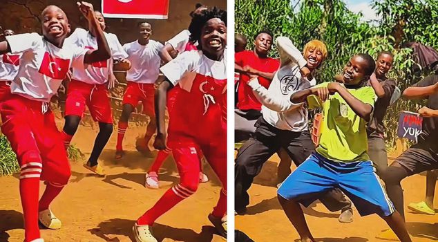Special support from African children for the Turkish National Team