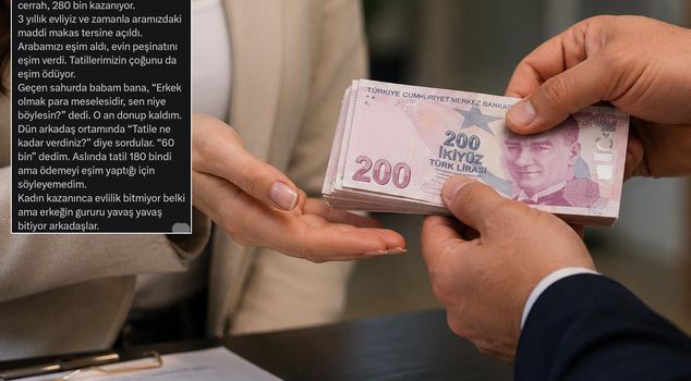 The post of a husband whose wife earns a salary of 280 thousand TL sparked a huge debate.