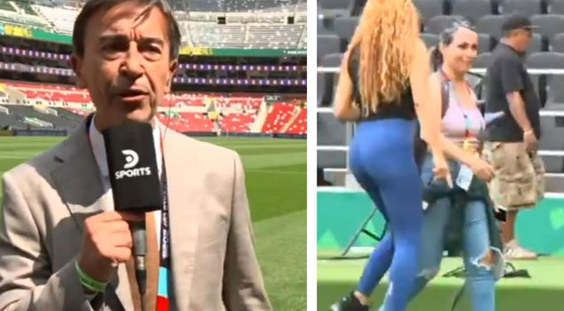 He couldn't hold himself back when he saw Shakira! He left the live broadcast and ran over to her.