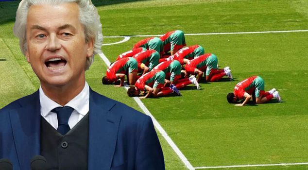 Dutch politician Geert Wilders shared a photo of Moroccan football players prostrating and blasphemed against Allah.