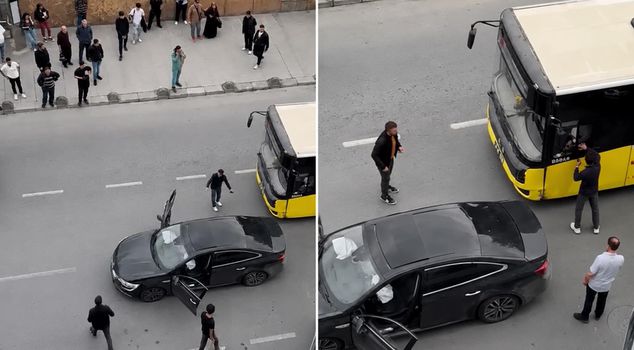 He first hit another car, then a bus, and when he saw the damage to his vehicle, he couldn't control his nerves.
