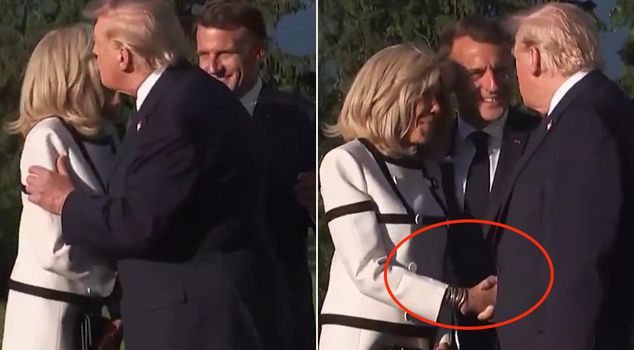 Handshake that left its mark on the G7: Trump couldn't let go of the French First Lady's hand