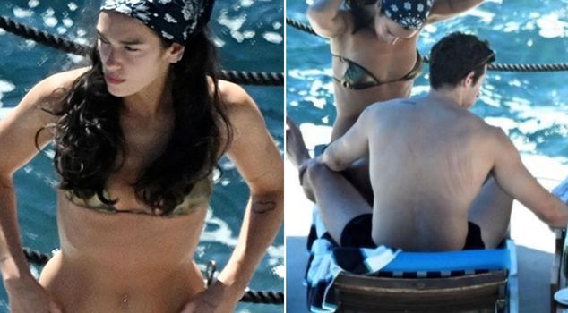 The marks on Dua Lipa's husband's back drew attention.