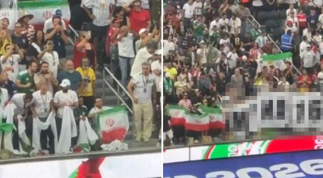 The 'massacre' banner that marked the Iran match