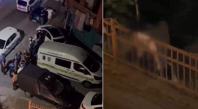 A corpse tied with a cable to iron railings was found in the heart of Istanbul.