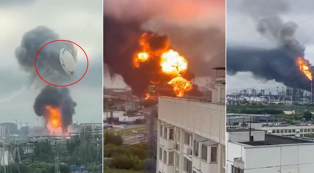 The capital of Russia has been struck! The building literally exploded into the air, the city is in flames.