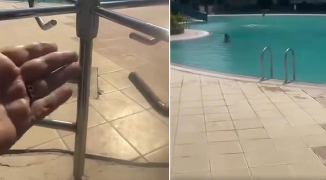 Hijab crisis in the site pool! The images became a trending topic.