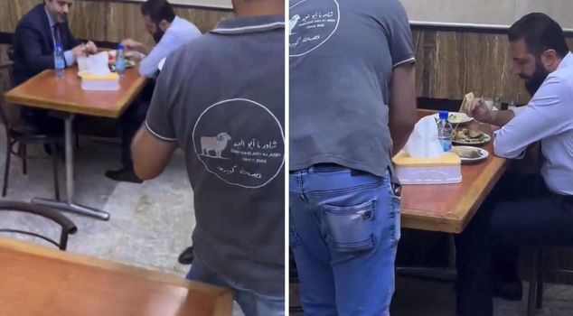 الرئيس السوري الشرع يتناول الطعام مع وزير الخارجية شيباني في مطعم شعبي