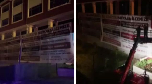 Banner crisis among CHP municipalities: Ankara Metropolitan Municipality hung it, Haymana Municipality took it down