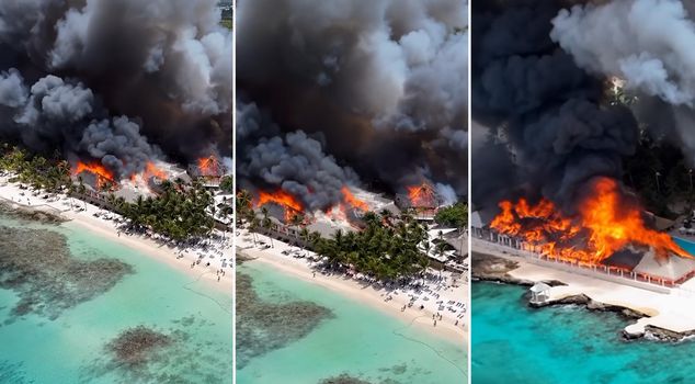A luxury hotel in the Dominican Republic went up in flames, an Italian tourist lost his life.
