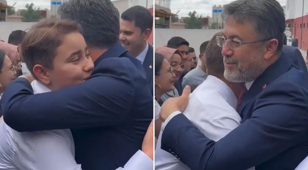 Minister Yumaklı hugged the child who heard Fenerbahçe once more.