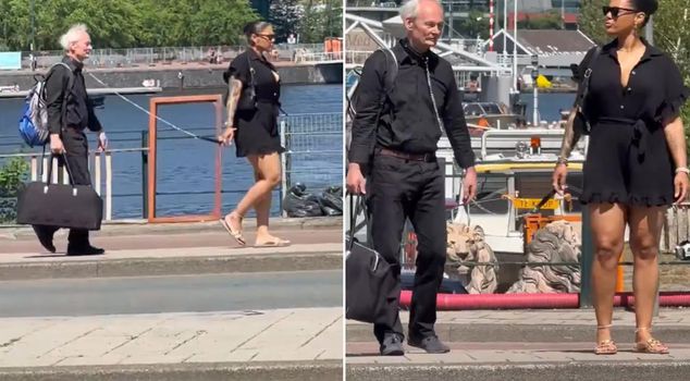 Shocking scene in Amsterdam! Put on a leash and walked down the street