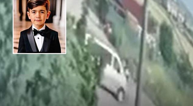 An 11-year-old child was killed when hit by a car while riding a scooter.