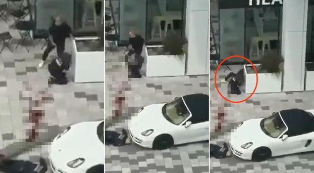 The moment police shot a civilian during an armed attack in Canada was captured on camera