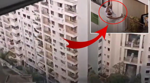The ultimate in perversion! Spied on his neighbor from meters high.