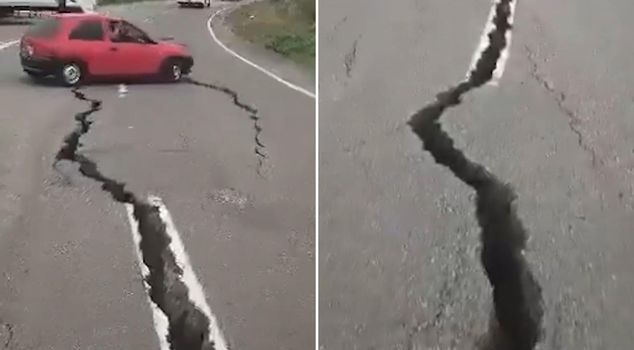 После последовательных землетрясений магнитудой 7.5 и 7.2 в Венесуэле земля разверзлась