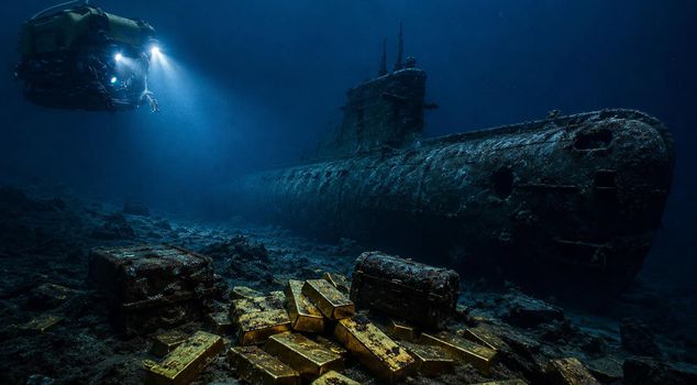 2.2 tons of gold has been waiting at the bottom of the Atlantic Ocean for 82 years.