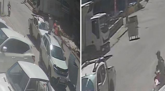 The self-willed garbage container got out of control and caused chaos on the street.