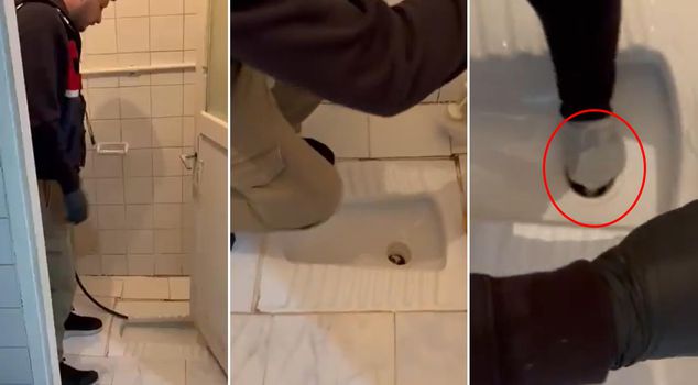 Striking image from the Çapkanlar operation! They threw the drugs into the toilet.