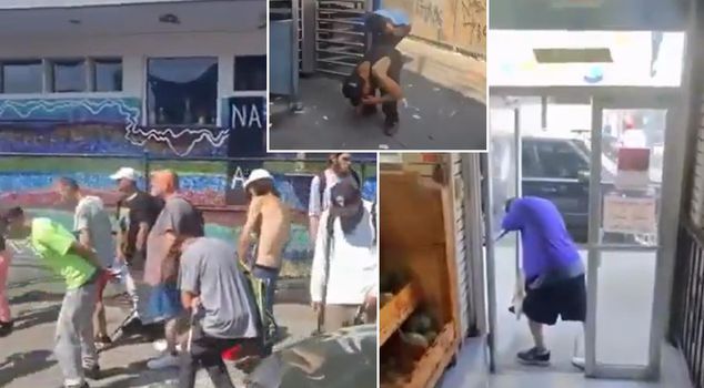 Horrifying images in the USA! The streets are filled with what looks like the living dead.