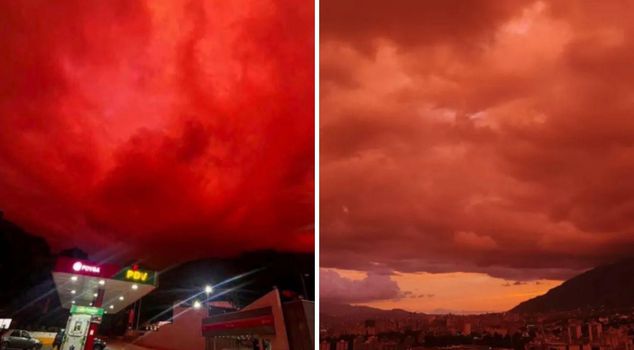 The sky turned blood red after the earthquake! Images from Venezuela caused horror.