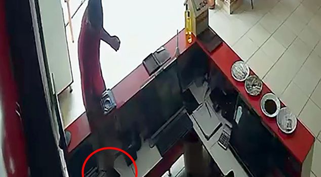 He stole a cell phone from a restaurant under the pretense of using the restroom and a portable ladder from a mosque.