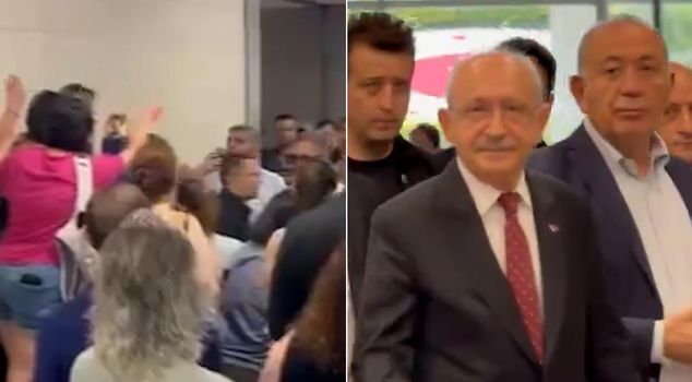 Kilicdaroglu, who went to the courthouse to support Deniz Goktas, was met with a protest.