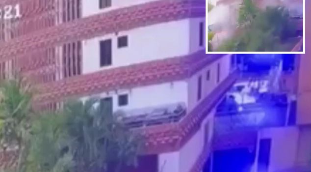 لحظات انهيار المبنى خلال ثوانٍ في الزلازل في فنزويلا