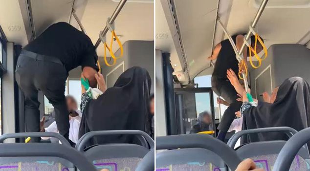 Kicks and punches flew in the bus: A passenger was thrown out of the open door