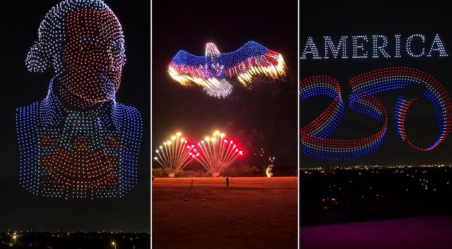 2500 طائرة بدون طيار أضاءت سماء تكساس: احتفال مذهل بالذكرى الـ250 لتأسيس الولايات المتحدة