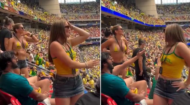 The dance that made everyone forget the match score! The sight of two fans caused a stir.