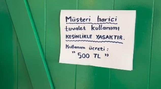 An unbelievable sight! Using the toilet costs 500 TL