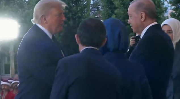 Reception at Beştepe! President Erdogan and First Lady Emine Erdogan welcomed Trump.