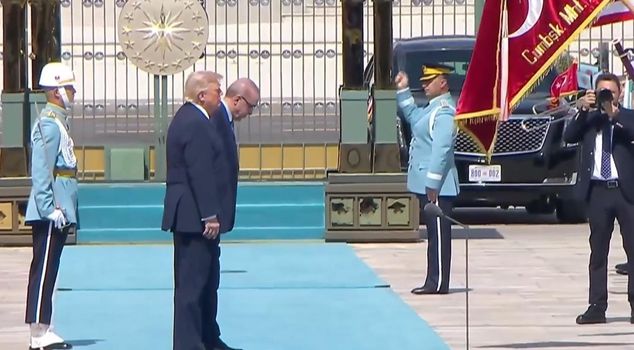 An official ceremony for Trump at Beştepe