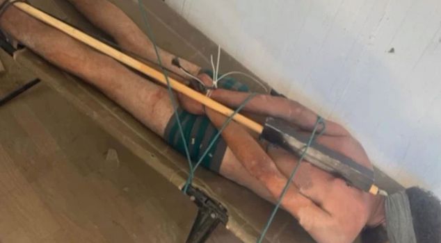 An Israeli soldier tortured a Palestinian prisoner and shared his photo with a 'Good morning' note.