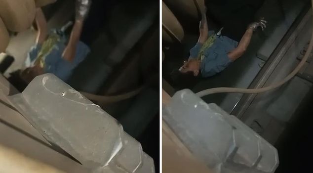 Пассажир, сидевший на рельсах в Мармарае, застрял под поездом