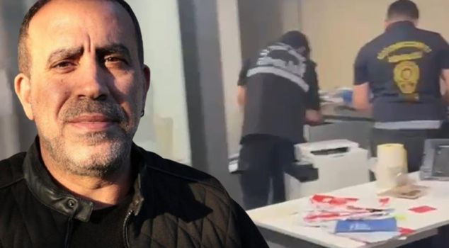 Footage of the financial branch police conducting a search at Ahbap