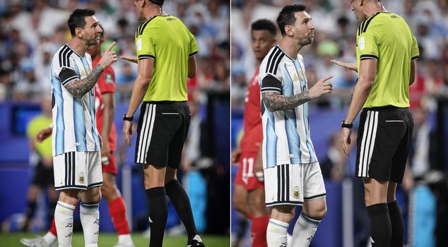 Messi set the Portuguese referee straight: Speak to me with respect.