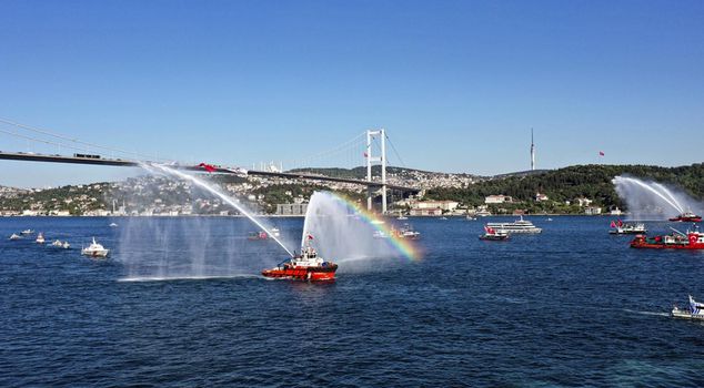 On the 10th anniversary of July 15, a convoy of 253 boats in the Bosphorus