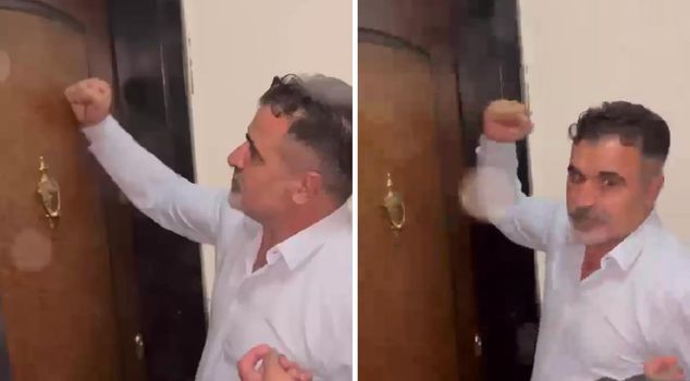 The district chairman appointed by Kılıçdaroğlu went wild upon not being allowed into the party building: He punched the door like this.
