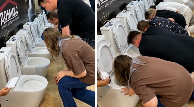 In Russia, they drank the beverage from the toilet for a prize of 52 thousand TL.