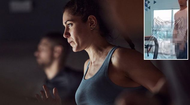 A nauseating scene at the gym! He noticed after watching the recording on his phone.